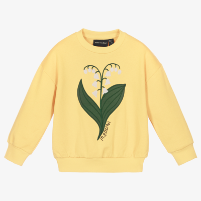 Shop Mini Rodini Girls Yellow Cotton Sweatshirt