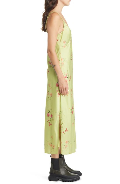 Shop Allsaints Mae Solanio Slipdress In Chartreuse Yellow