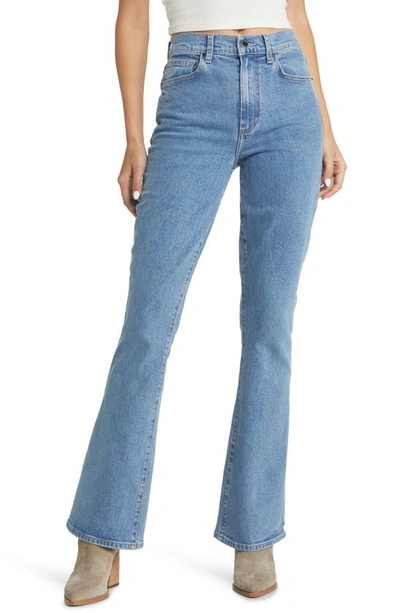 Shop Le Jean Remy High Waist Flare Jeans In Summer Sky