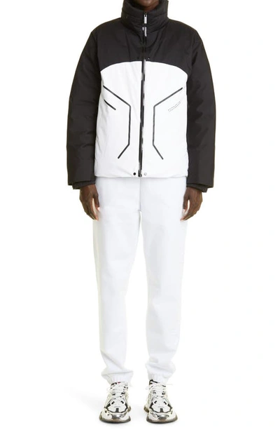 Shop Moncler Barbat Colorblock Down Jacket In White