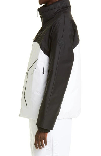 Shop Moncler Barbat Colorblock Down Jacket In White