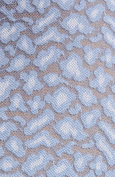 Hanky Panky X-dye Leopard Print Retro Lace Thong In Stonewash Blue/ Serenity Blue