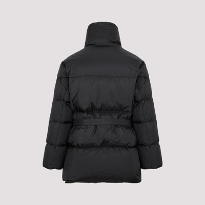 Shop Off-white Belted Puffer Jacket In Black