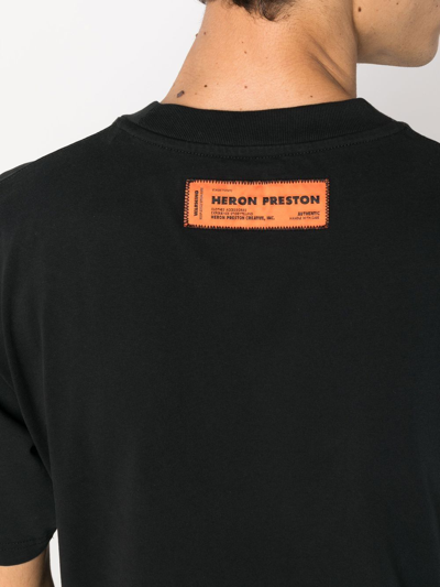 Shop Heron Preston Logo-patch Cotton T-shirt In Black