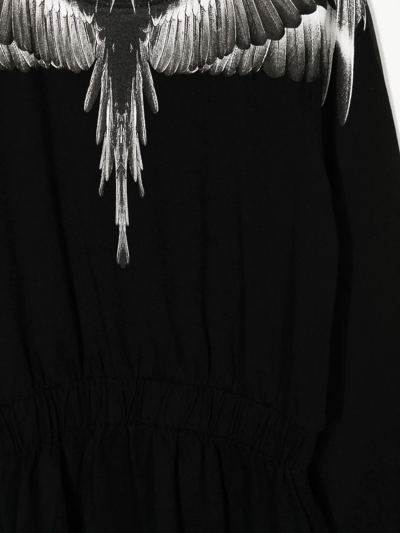 Shop Marcelo Burlon County Of Milan Icon Wings Cotton Dress In Black