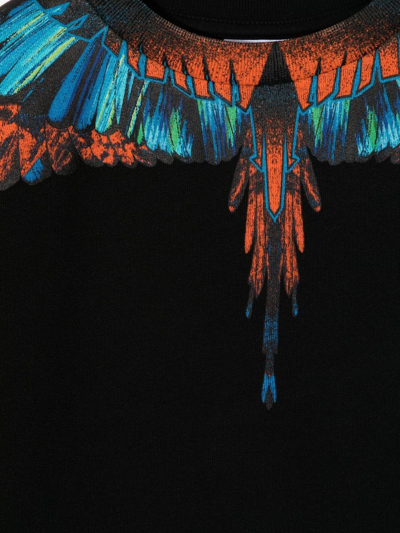 Marcelo Burlon County Of Milan Travel Wings Sweatshirt Dress In Black