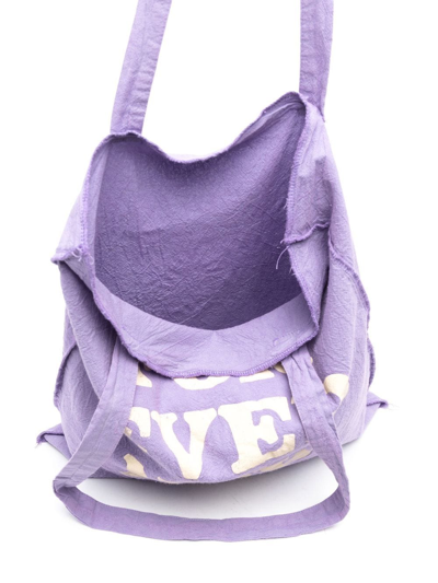 Shop Bobo Choses Slogan Print Tote Bag In Purple