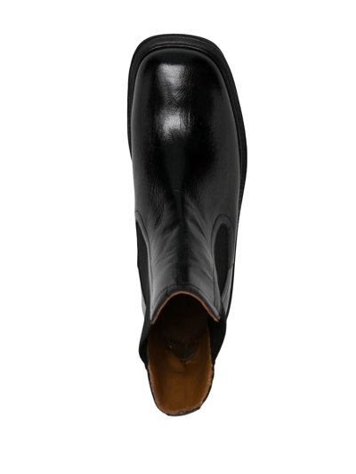 Marni Leather Platform Chelsea Boots In Black