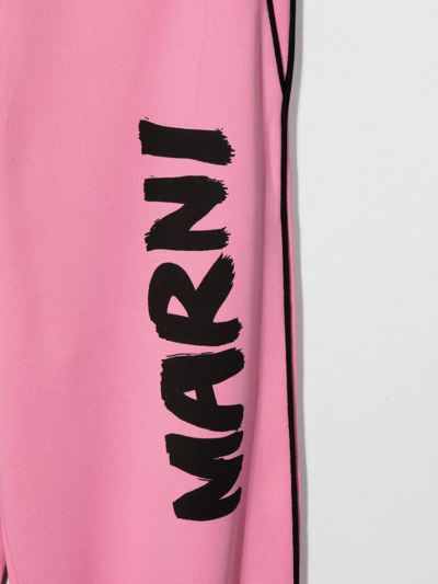 Shop Marni Teen Logo-print Sweatpants In Pink