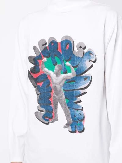 Martine Rose White Graphic Long Sleeve T-shirt In White