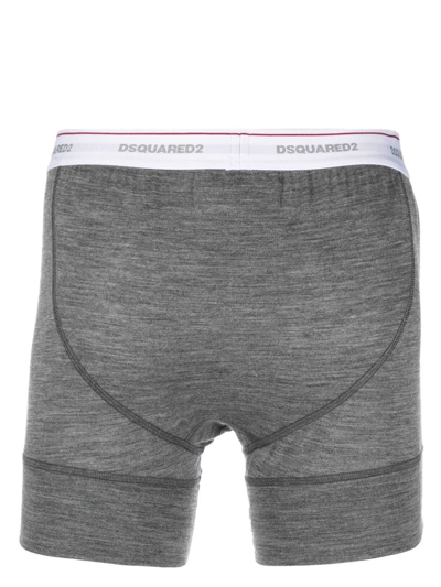 Shop Dsquared2 Logo-waistband Boxer Shorts In Grey