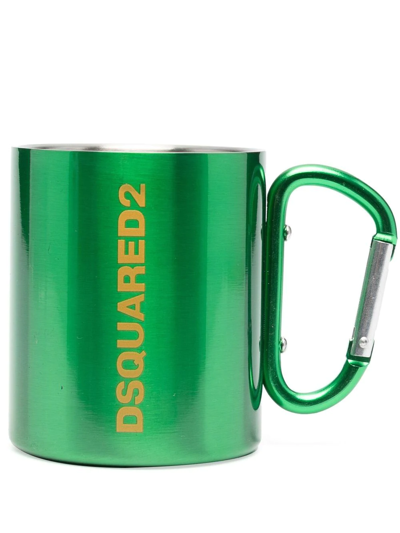 Shop Dsquared2 Logo-print Carabiner Travel Cup In Green