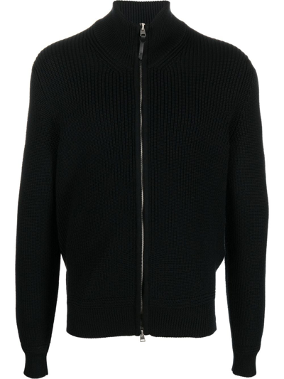 Shop Tom Ford Long-sleeve Zip-up Jumper In Black