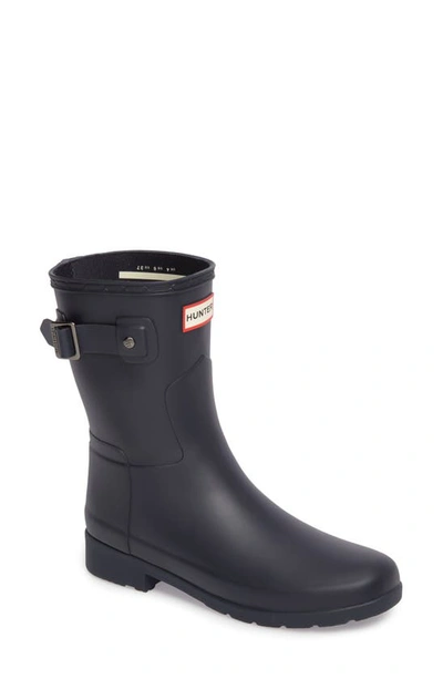 Shop Hunter Original Refined Short Waterproof Rain Boot In Navy