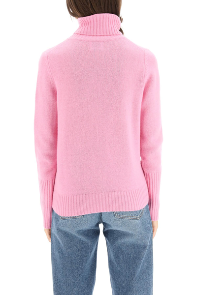 Shop Allude Cashmere Turtleneck Sweater In Pink
