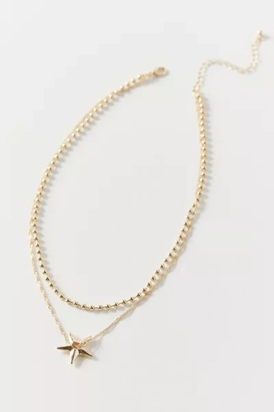 Shop Urban Outfitters Mia Pendant Layer Necklace In Star