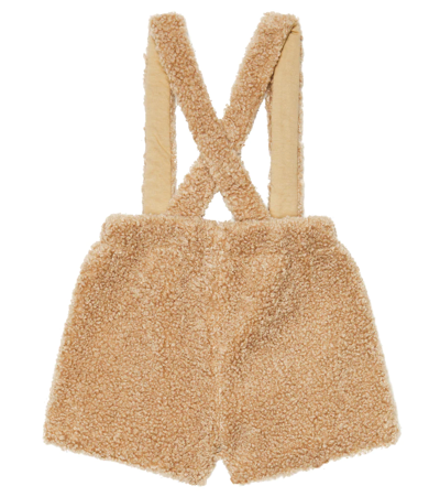 Shop Il Gufo Baby Teddy Overalls In Bran Beige