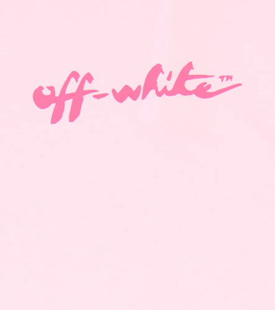 Shop Off-white Logo Cotton Jersey T-shirt In Pink Fuchisa