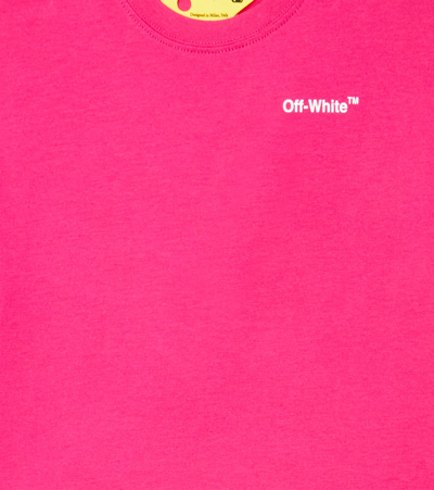 Off-white Arrows-motif Cotton T-shirt In Fuchsia White