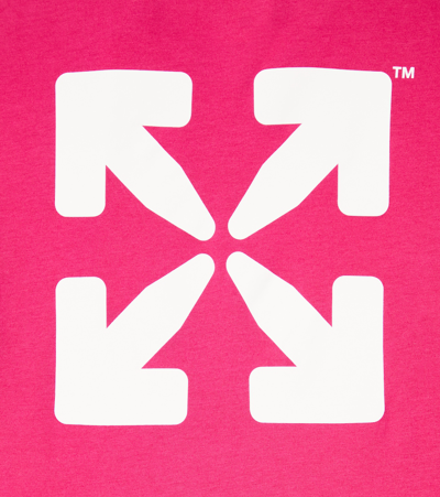 Off-white Arrows Cotton T-shirt Dress In Fuchsia White