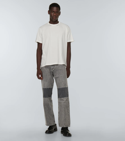 Our Legacy 25.5cm Extended Third Cut Cotton Jeans In Black And Grey