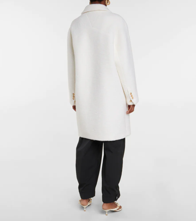 Shop Bottega Veneta Mohair-blend Coat In White