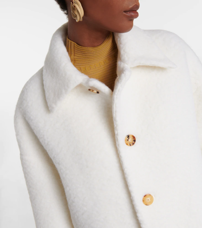 Shop Bottega Veneta Mohair-blend Coat In White