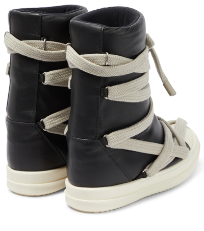 Shop Rick Owens Jumbo Puffer Ankle Boots In Black/milk/milk