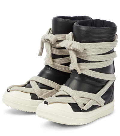 Shop Rick Owens Jumbo Puffer Ankle Boots In Black/milk/milk
