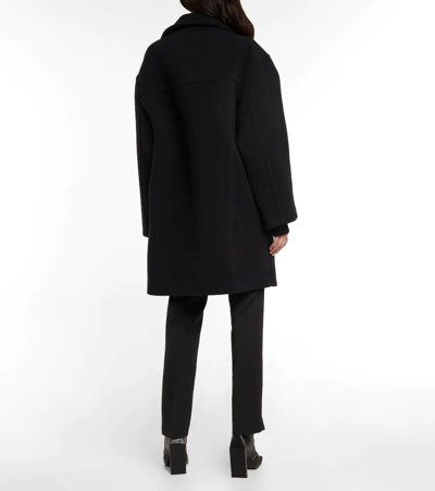 Shop Acne Studios Funnel-neck Wool-blend Coat In Black