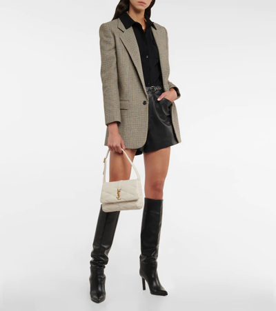 Shop Saint Laurent Le 57 Quilted Leather Shoulder Bag In Crema Soft