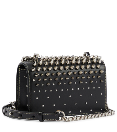 Shop Alexander Mcqueen Jewelled Satchel Mini Leather Crossbody Bag In Black