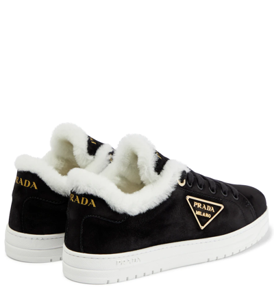 Prada Suede Sneakers In Nero