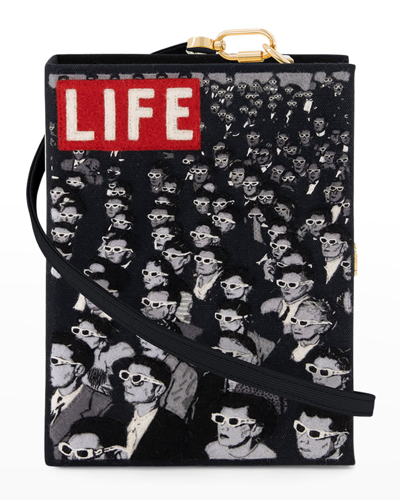 Shop Olympia Le-tan Life Sunglasses Book Clutch Bag In Black