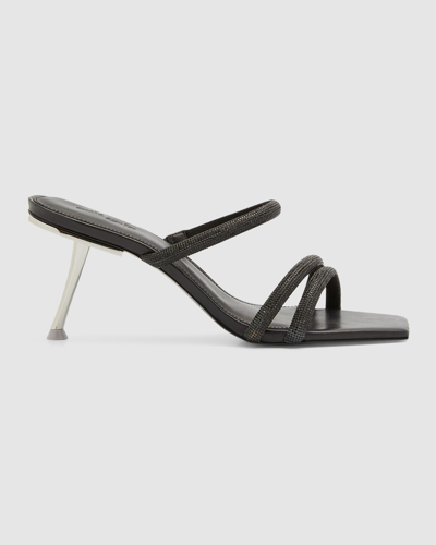 Shop Cult Gaia Anya Embellished Iron-heel Sandals In Black