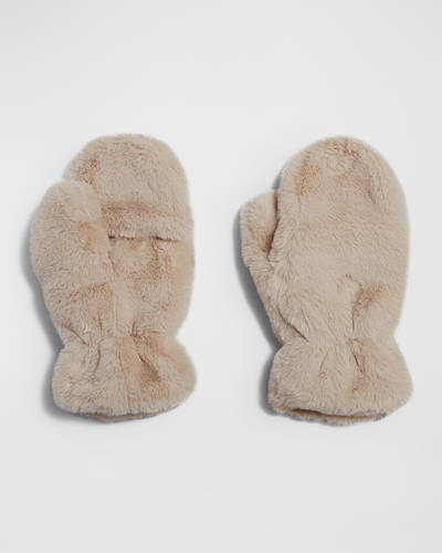 Shop Apparis Coco Faux Fur Mittens In Latte