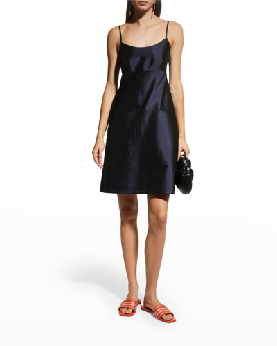 Shop Frances Valentine Scoop-neck Mini Slip Dress In Black