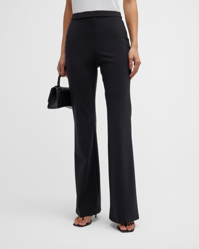 Shop Theory High-waist Flare Precision Ponte Pants In Black