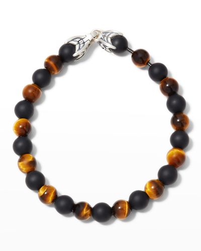 Shop David Yurman Men's Spiritual Beads Bracelet With Silver, 8mm In Btebo