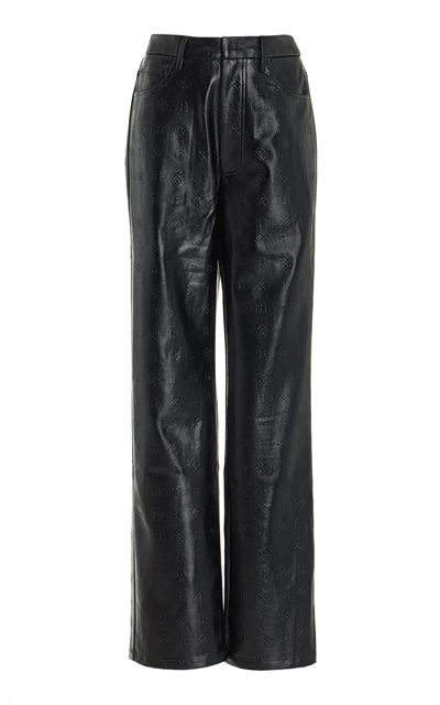 Shop Rotate Birger Christensen Women's Rotie Logo-embossed Faux Leather Pants In Black