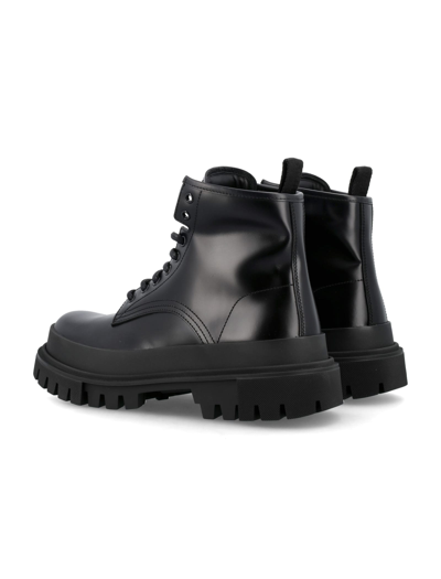 Shop Dolce & Gabbana Studded Calfskin Hi-trekking Ankle Boots In Black