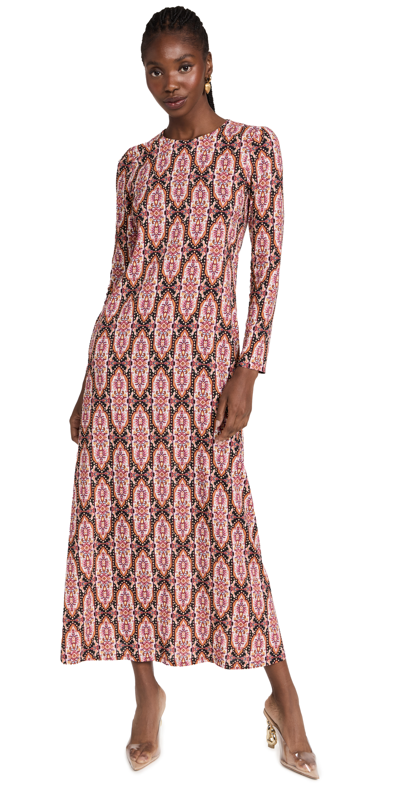 Shop La Doublej Long Sleeve Swing Dress In Tapestry