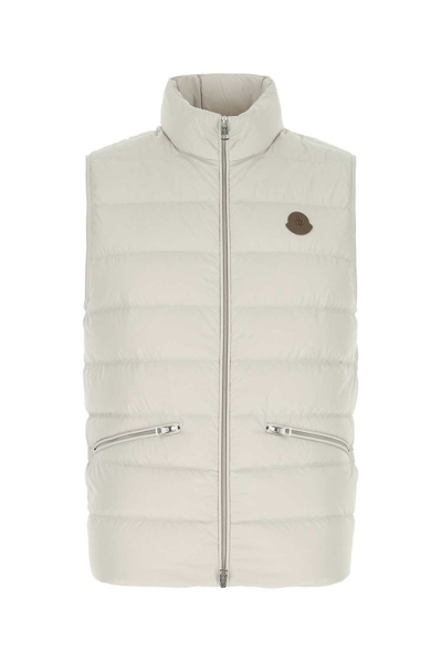 Shop Moncler Logo Patch Padded Vest In White