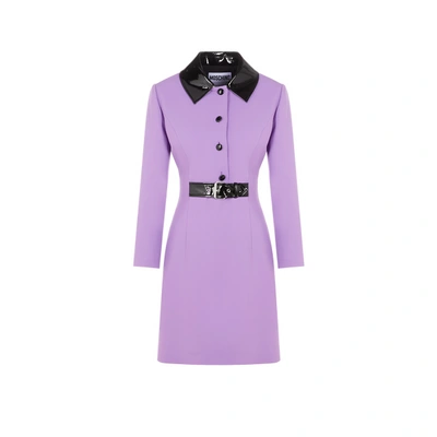 Shop Moschino Robe Avec Détails Vinyle In Violet