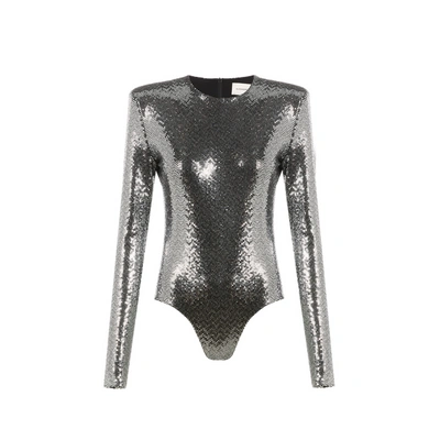 Shop Alexandre Vauthier Sequinned Body In Silver