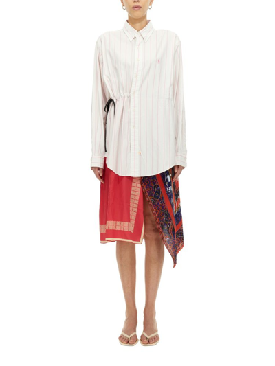 Shop 1/off Remade Panelled Midi Shirt Dress In Multi