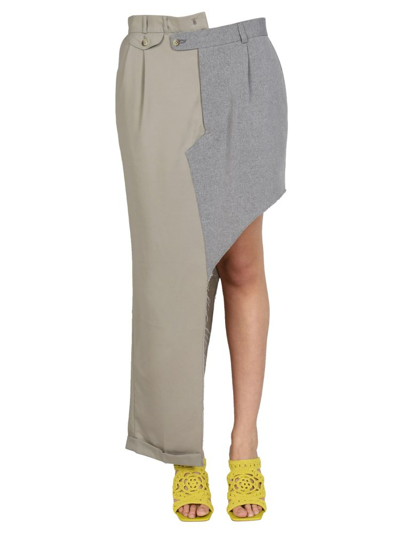 Shop 1/off Panelled Asymmetric Hem Skirt In Multi