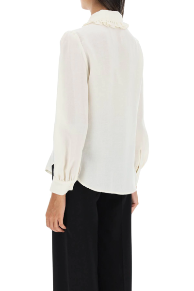Shop See By Chloé Viscose Shirt With Ruffle Detail In White