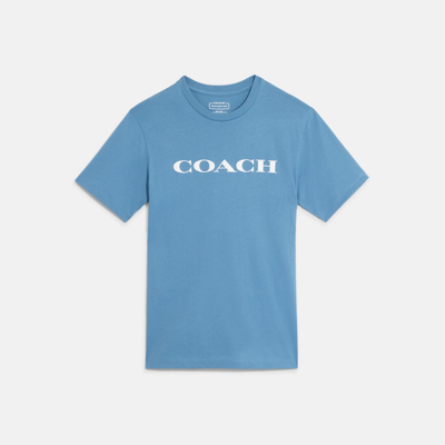 Shop Coach Outlet Essential T-shirt In Organic Cotton In Blue