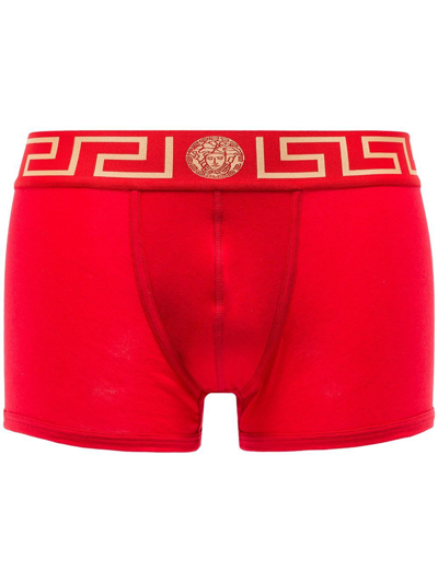 Shop Versace Men's Red Cotton Boxer